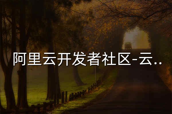 阿里云開發者社區-云計算社區-阿里云 - 官網預覽